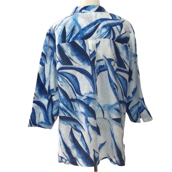 Chico’s Linen Leaf Print Pullover Tunic NEW - Picture 5 of 7